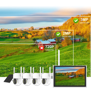 4MP 4CH <b>Wireless</b> Solar <b>Camera</b> Wifi Kit NVR With 10" LCD Monitor 3MP WIFI PTZ <b>Camera</b> Kit IP Network CCTV Security <b>System</b> - Product Image 4