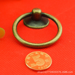 Furniture Handle Ring Zinc Alloy 25mm Diameter Drawer Cabinet Hardware Traditional Style Durable Design - Product Image 2