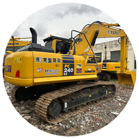 Excavatrice sur chenilles Komatsu PC240 PC220 de 24 tonnes d'occasion, d'origine japonaise, faible nombre d'heures, diesel hydraulique, excellent état
