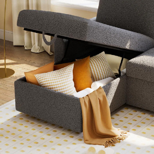 Divano Moderno per Soggiorno, Set di Mobili con Divano <span class=keywords><strong>Letto</strong></span> Angolare Estraibile, Divano <span class=keywords><strong>Letto</strong></span> Pieghevole con Vano Contenitore in Vendita - Product Image 3