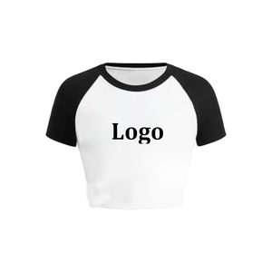 T-shirt court décontracté pour femme avec logo personnalisé, coupe ajustée, pour l'été 2025, en élasthanne/coton imprimé écologique, respirant et à séchage rapide - Product Image 4