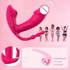Вибратор для трусиков с управлением через приложение, стимуляцией клитора, вибрацией точки G, анальными шариками и тройной стимуляцией, дистанционное управление, женская секс-игрушка - Product Image 6
