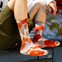 Chaussettes personnalisées en mélange de coton de qualité supérieure, imprimées numériquement, effet tie-dye - Design tricoté respirant unisexe pour la vente en gros