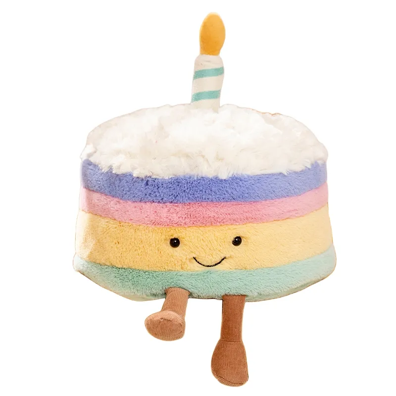 Torta di compleanno da 10 pollici peluche simpatico cuscino per la torta del sorriso animali ripieni divertenti peluche per i regali per il compleanno dei bambini