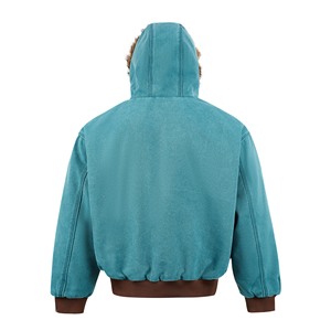 เสื้อโค้ทมีฮู้ดคอปกตั้งมีซิปเสื้อแจ็คเก็ตบอมเบอร์หนาผ้าฝ้ายให้ความอบอุ่นสำหรับทุกเพศฤดูหนาว - Product Image 2