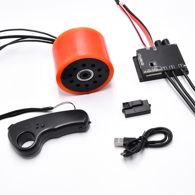High Efficiency 1500W 8318 Brushless Hub Motor Kit with VESC 6 Controller and Remote for DIY Electric Skateboard Drive