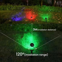 Projecteurs LED RGB solaires étanches IP65, alimentés par batterie/CC, haute luminosité, pour la décoration extérieure de jardin, de cour et de chemin (lot de 3)
