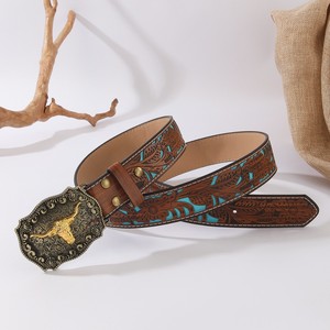 Cinturón decorativo hueco en relieve <span class=keywords><strong>de</strong></span> Joker con Cabeza <span class=keywords><strong>de</strong></span> Vaca Retro Vintage para <span class=keywords><strong>mujer</strong></span> con hebilla <span class=keywords><strong>de</strong></span> aleación para la moda <span class=keywords><strong>de</strong></span> <span class=keywords><strong>Amazon</strong></span> - Product Image 4