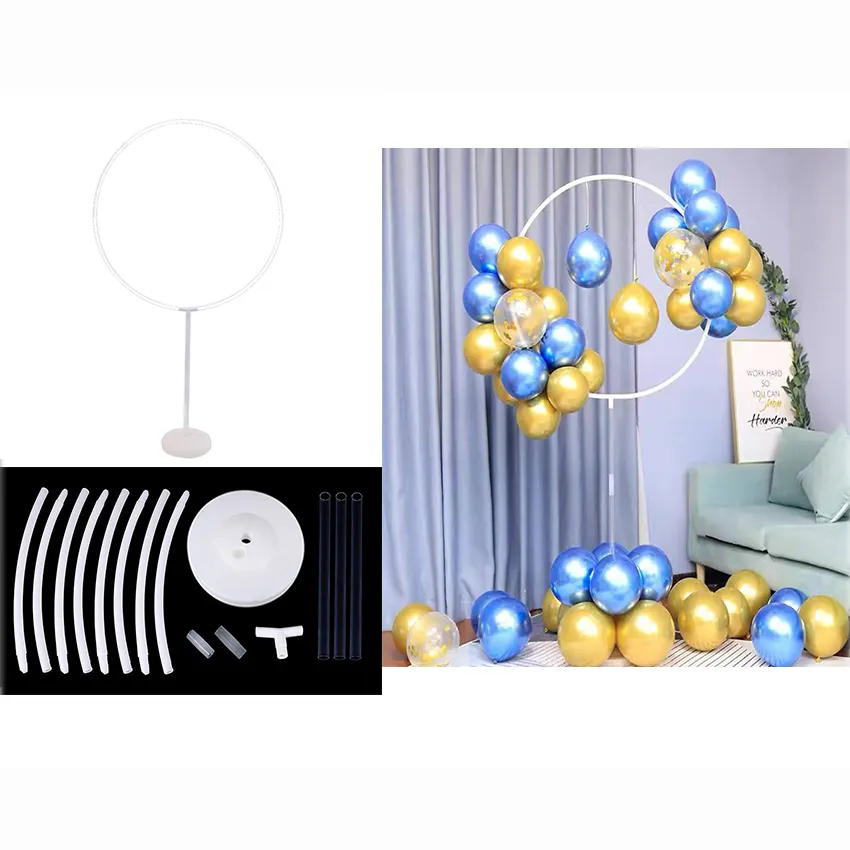 New Party Deco accessori Latex Globo Pearl Foil Chrome Metallic Balloon Frame Round Circle Holder Stand Bouquet Set