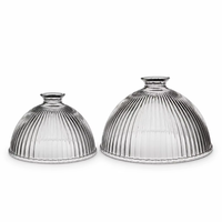 Abat-jour en verre transparent à texture ondulée verticale, diffuseur de lumière douce, accessoire pour lampe suspendue de cuisine ouverte ou comptoir de bar