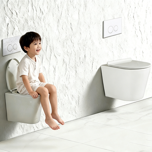 Inodoro de cerámica con cierre suave para niños, artículos sanitarios para cuarto de baño, inodoro de una pieza para colgar en la pared - Product Image 1