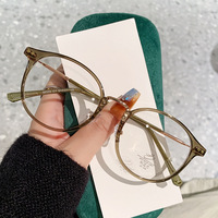 Lunettes rondes pour femmes, monture légère en TR90, résistantes aux chocs, verres transparents AC, lunettes optiques de mode quotidiennes