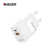 Chargeur mural WISESIR 20W GaN PD3.0 USB-A+C compact et portable à charge rapide pour iPad Air 15/14/13