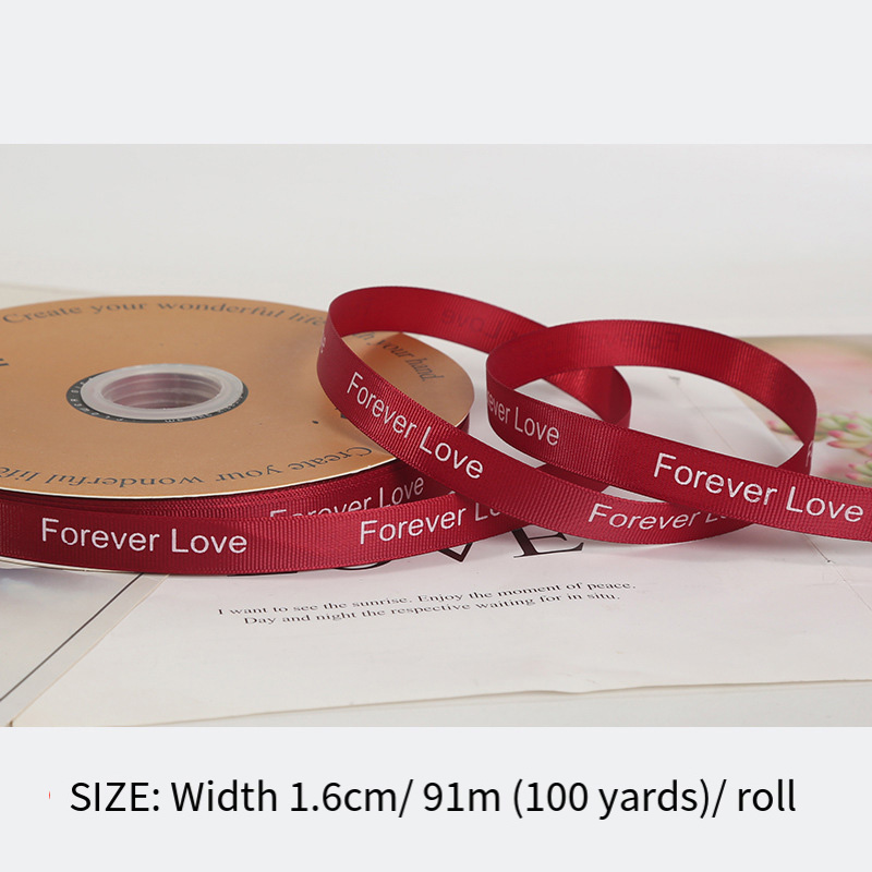 Vent rouge pour toujours 1,5 cm 100 verges