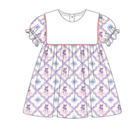 Lätzchenkragen mit rotem Picot-Besatz, bestickte Blanko-Sommerkleider für Mädchen, individueller Baby-Strampler, passend zu lässigen Baumwollkleidern für Mädchen