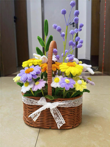 Tiges de chenille torsadées flexibles, nettoyeurs de tuyaux, fournitures d'artisanat DIY pour ornements floraux en velours chinois faits à la main - Product Image 6