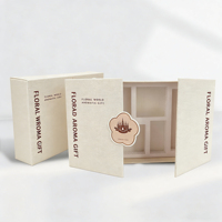 Boîte cadeau rose premium à double porte avec fermeture magnétique, matériaux recyclés, ensemble de soins de la peau épaissi, emballage de vacances, logo personnalisé