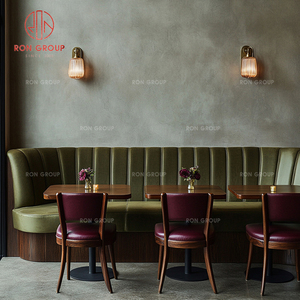 Juego de Muebles de Lujo Modernos para Restaurante de Hotel, Asientos de Terciopelo, Silla de Cuero, Mesa de Madera, Cafetería, <span class=keywords><strong>Bistro</strong></span> - Product Image 5