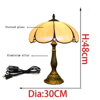 Lampe de chevet de style européen simple de 12 pouces, beige, art nordique, verre teinté, rétro, pour bar, salle à manger, chambre à coucher