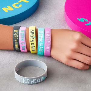 Pulsera de goma reciclada de Palestina con código de cristal, venta al por mayor, pulseras Nfc, pulsera de perlas de Anime a presión, pulseras de gelatina de silicona - Product Image 3