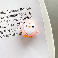 Protector de Cable en forma de pingüino para auriculares, organizador de Cable de datos con dibujos animados de animales