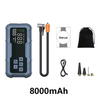 Nouveau compresseur d'air portable 12V pour voiture, moniteur de pression des pneus, jauge de pression numérique, matériau ABS, 8000mAh, lumière d'urgence, CE