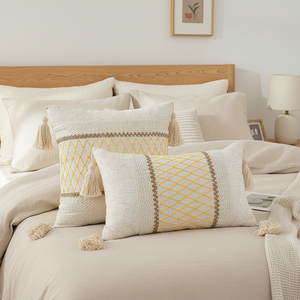 Premium Bohemian Style Jacquard Embroidery <strong>Decorative</strong> <strong>Throw</strong> <strong>Pillow</strong> for Sofa Geometric Striped Pillowcases Jacquard Sofa <strong>Pillow</strong> - Product Image 1