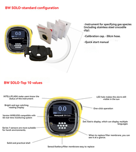 Détecteur de gaz sans fil BW CO/H2S/gazs combustibles, IP66/68, alarme par vibration/son/lumière, analyseur de gaz ATEX - Product Image 2
