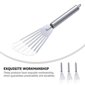 Espátula de acero inoxidable para freír carne y pescado, herramienta de cocina, utensilios para hornear, utensilios de cocina resistentes al calor, 3 uds. - Product Image 5