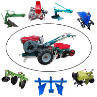 Motoculteur à main 18 CV pour usage agricole, motoculteur et motobineuse avec moteur diesel, boîte de vitesses principale, charrue à disques et sous-soleuse