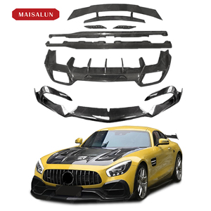 BENZ <span class=keywords><strong>AMG</strong></span> GT/<span class=keywords><strong>GTC</strong></span>/GTS mise à niveau vers le Bodykit en Fiber de carbone de Style RZ nouvelles jupes latérales de diffuseur arrière à lèvre avant en Fiber de carbone - Product Image 1