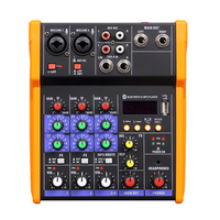 Mixer Audio Profesional G4 4 Kanal dengan Input Gitar Hi-Z, Antarmuka USB Konsol Bluetooth untuk Rekaman