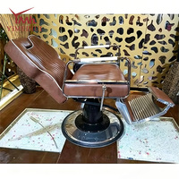Fauteuil de Barbier Vintage Marron Robuste de Qualité Supérieure pour Salons de Coiffure