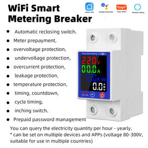 Disjoncteur de comptage intelligent à écran quadruple Tuya WiFi, protection contre les surintensités et les fuites, surtension - Product Image 5