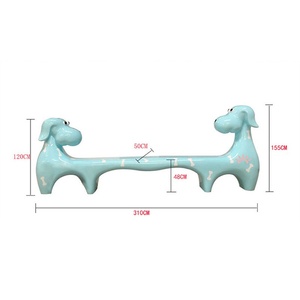 Banco de espera creativo de fibra de vidrio con diseño de cachorro de dibujos animados para centros comerciales, área de ocio y descanso infantil en exteriores, fabricado en China - Product Image 4