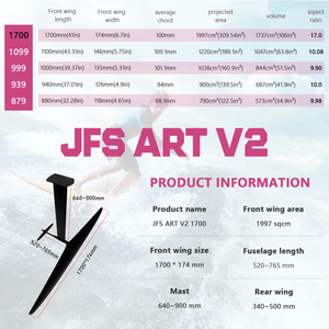 Oferta Especial ART V2 1500 Tabla de Foil de Carbono de Potencia con Envergadura Extra Larga, Ala Delantera/Ala Trasera/Fuselaje/Mástil - Set de Hydrofoil con Bolsa JFS AR JFS - Product Image 4