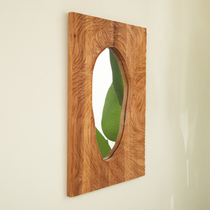 20 ''Art Deco Vòng rắn gỗ hồng mộc treo tường trang trí cổ điển gương thiết kế bất thường - Product Image 3