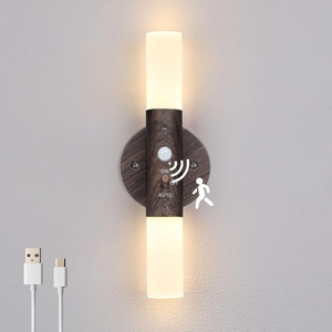 Lampe murale portable en bois pour intérieur, lumière intelligente rechargeable, applique murale pour escalier, cabine - Product Image 3