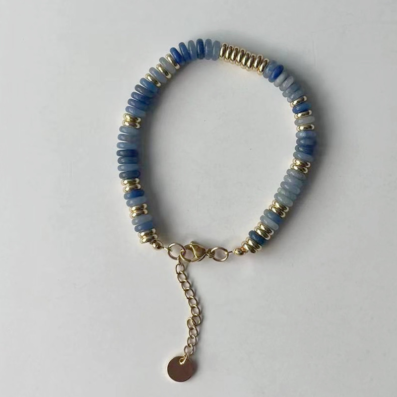 14    Blue Agate Frisbee Bracelet