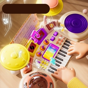 Mesa de Juego Multifuncional con Piano y Batería para Niños, con Micrófono y Efectos de Luz, Educativa para Niños Pequeños - Product Image 3