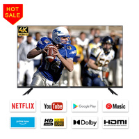 65 Zoll Brandneuer Original HDR Android Smart TV Google Play Multi-System-Wahl 4K HKC Panel LED Vollbild Hotel-TV Schwarz