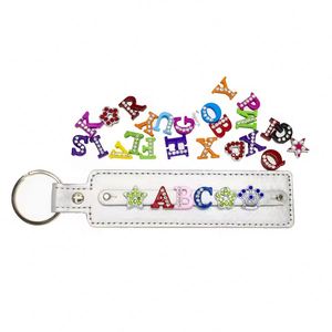 Wholesale Unisex 8mm DIY <b>Name</b> Keychain Kit Slide Letter Charms PU Leather Keychain Supplies for Custom Jewelry Making Gifts - Product Image 5