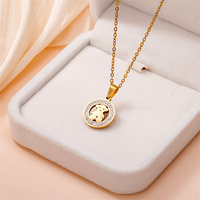 Pendentif géométrique en acier inoxydable de vente chaude avec la conception de luxe de lumière de diamant collier de chaîne de serrure en acier au titane d'ours