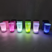 Gobelet en plastique lumineux à LED activé par l'eau pour discothèques, verre à boire clignotant pour fêtes