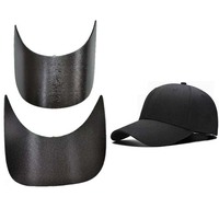 Visière plate en plastique PE et visière pré-courbée pour casquette de baseball, couleur noire, pour accessoires de sac