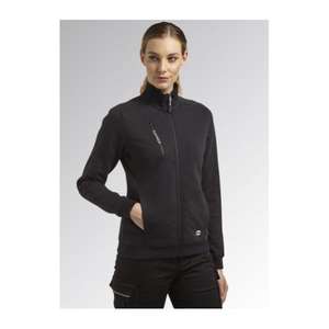 DIADORA UTILITY - 702.177677-80013/XS Sweat-shirt de travail slim-fit noir confortable pour femme en tissu brossé avec un zip intégral - Product Image 2