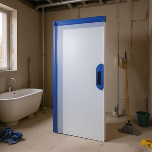 Kit de puerta con barrera antipolvo de 7.5 x 4 pies, de polietileno, con cierre magnético automático para contención de polvo en el baño - Product Image 2