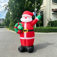 Guirlande de Noël gonflable imperméable Père Noël en tissu Oxford certifiée CE, résistante au soleil et au vent, avec éclairage LED