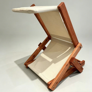 Silla de Playa Doble de Lona con Marco de Madera, Tumbona <span class=keywords><strong>Plegable</strong></span> Portátil para Exteriores, Silla Reclinable para Relajarse en el Patio o Resort - Product Image 4