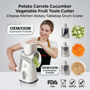 <span class=keywords><strong>Grattugia</strong></span> Rotante da Tavolo a Tamburo per Verdure <span class=keywords><strong>Frutta</strong></span> Formaggio Patate Carote Cetrioli Utensili da Cucina - Product Image 5